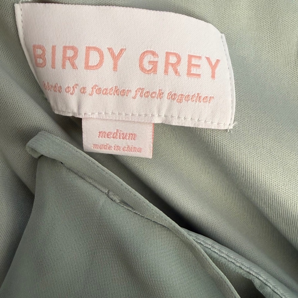 Birdy Grey GWENNIE Maxi Dress Sage Green Spaghetti Strap Flowy Bridesmaid Medium - Picture 8 of 10